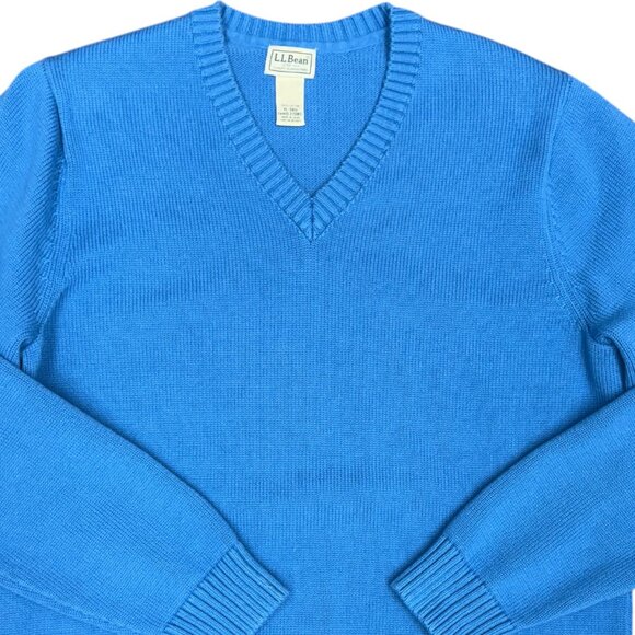 EUC Men's‎ L.L. BEAN Blue Cotton V Neck Pullover- Size XL-Tall - Picture 2 of 7